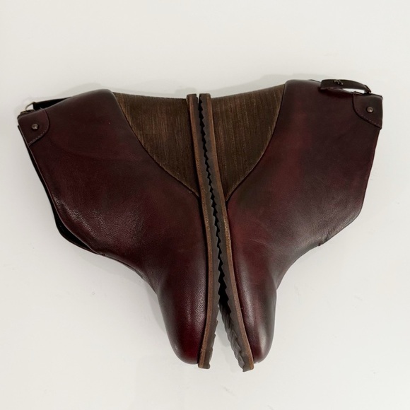TRASK Tenley Wine Brush-Off Sheep Wedge Booties Leather 36-1273 Size 7 - Picture 7 of 13